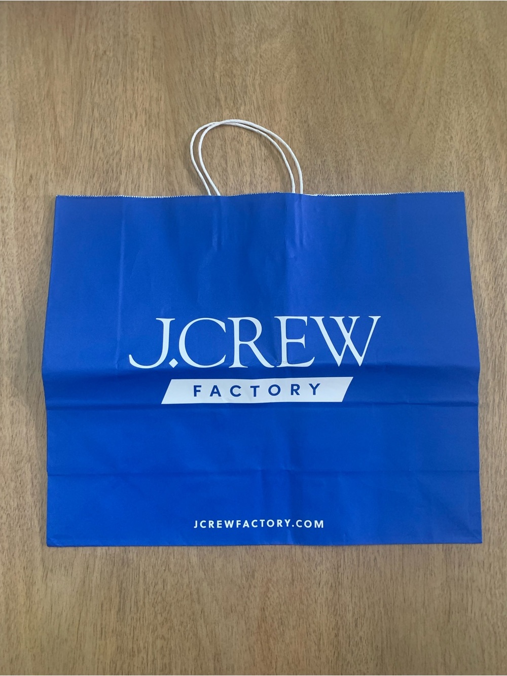 J.Crew reusable Gift Bag, Large, White and blue